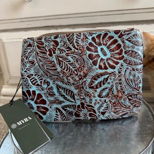 Myra Bag Seabeco Leather Floral Tooled Crossbody Bag Purse NWT - Picture 1 of 5