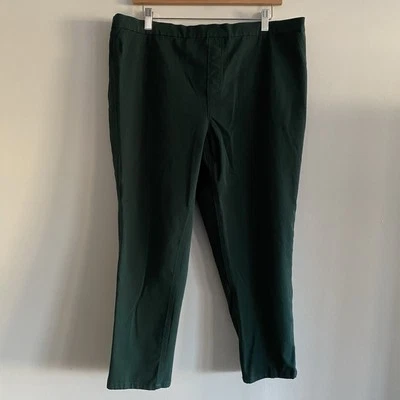 Isaac Mizrahi Live 20WP Green Slacks Pants Womens 20 Petite Stretch Elastic - Image 1 of 4