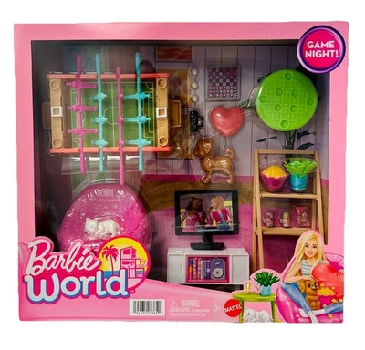 Barbie Mundo Juego Noche Futbolín Gato Perro TV RARO NUEVO Foto 1 de 2