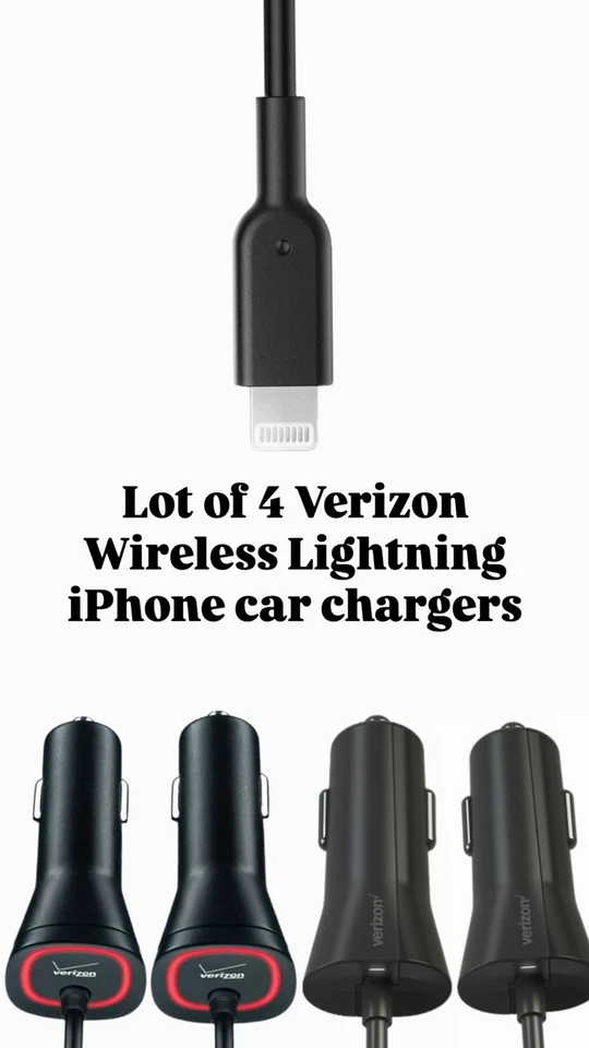 Apple Car Charger Bundle (4-Pack) – OEM Verizon – Fully Tested - Image 1 of 1