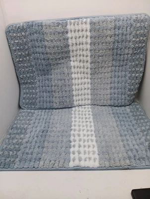 Lote de 2 alfombras Smart Home azul/blanco 100 % poliéster Foto 1 de 4