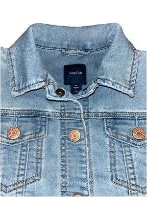 Gap Kids Girls Size Medium 8/9 Classic Light Washed Denim Jacket Snap Closure  - Image 1 of 4