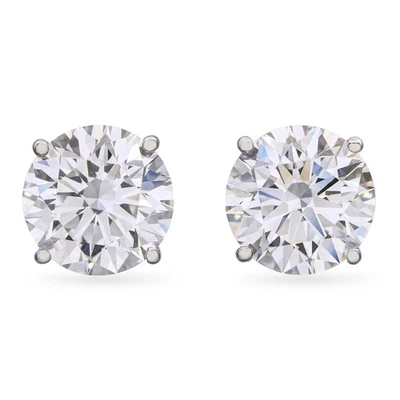 Aretes de platino 5,04 tcw E Vs1-Vs2 cultivados en laboratorio Foto 1 de 4