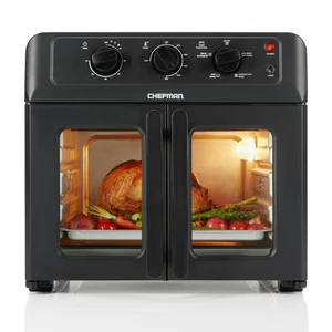 Forno Friggitrice ad Aria XL con Porte Francesi, Capacità 26 Qt, 5 Funzioni - Nero - Foto 1 di 12