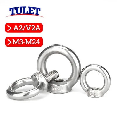 Ringschrauben Ringmuttern Edelstahl A2 VA V2A DIN 580 u. 582 M3 bis M24 - Bild 1 von 4