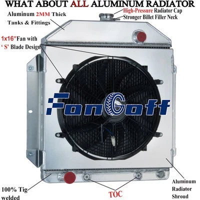 3 Row Radiator Shroud Fan For 1949~1953 Ford Club Crestline Country Sedan V8 Foto 1 de 4