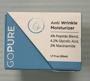 Crema hidratante facial antiarrugas GoPure 1,7 fl. oz/50 ml Exp.11/26 - Imagen 1 de 3