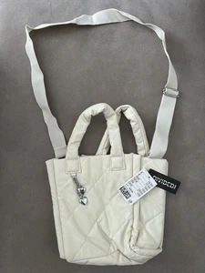 DAMEN SCHULTERTASCHE HANDTASCHE H&M DIVIDEND WEISS NEU - Bild 1 von 6
