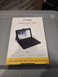 Zagg Messenger Folio Tablet Keyboard Case 10.2" iPad, Air 3, 10.5" iPad Pro *NEW - Picture 1 of 1