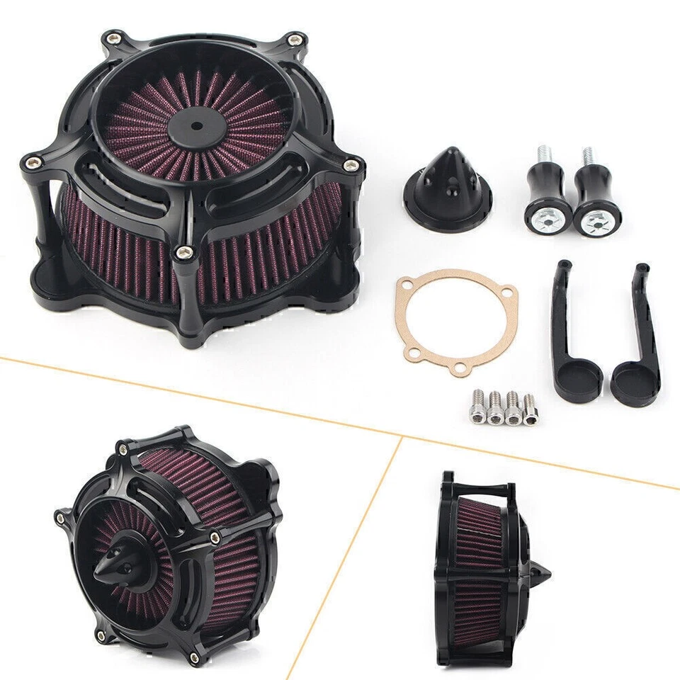 For Harley Softail 93-15 Touring 93-07 Turbine Air Cleaner Spike Intake Filter Foto 1 de 1