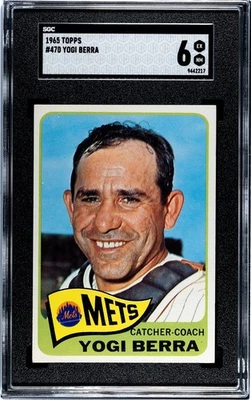 Yogi Berra, 1965 Topps #470, HOF, SGC 6 - EX-MT  (Sharp, Nicely Centered) - Image 1 of 2