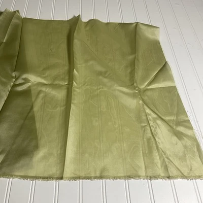 SILK  Lime GREEN FABRIC 3 Yards x 21 Inches Wide or 108 Inches x 21 Wide - Image 1 of 4