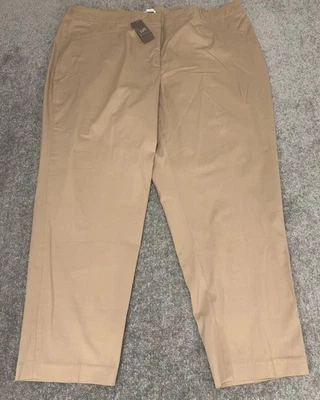 J Jill Pants Womens 22W Wheat Tan Stretch Cotton Blend Trousers Elastic Waist - Image 1 of 4