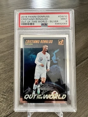 2018 Panini Donruss Криштиану Роналду серебро вне этого мира PSA 9 - Изображение 1 из 3