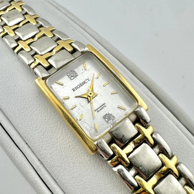 Reloj de Cuarzo Regency Diamante Mujer Dos Tonos Rectangular Japón Modelo 7002 Foto 1 de 4