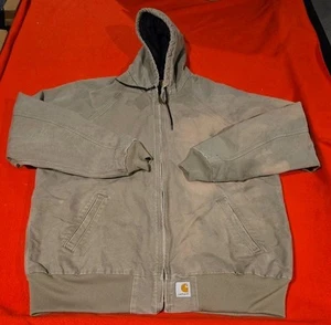 Men’s Carhartt J268 MUS Sandstone Duck Active Jacket Coat Lined XL Tall Faded - Picture 1 of 18