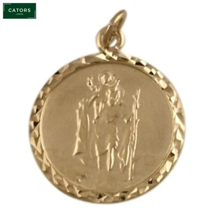 CATORS - 9ct Gold St Christopher Pendant - Round (3.2g) - Picture 1 of 4