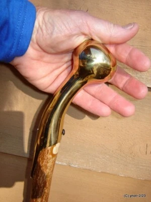 orig. BRASS HORSE HAME/Botão Sassafrás Walking-Stick 3D espiral 300 lb feito nos EUA - Imagem 1 de 4