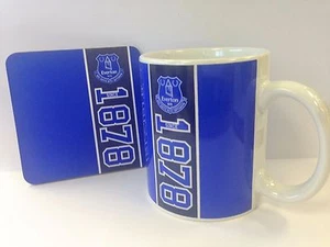 Everton FC Mug and Coaster Set Tea/Coffee Cup New Design Gift Official Licensed - Picture 1 of 6