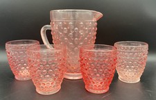 Lot - Pink Bubble Pitcher & Four Pink Bubble Cups - Target