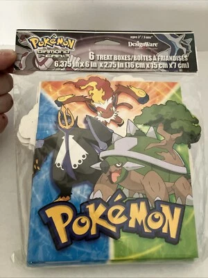 Коробки для угощений Pokemon Diamond Pearl на день рождения 6 штук НОВЫЕ - Изображение 1 из 4