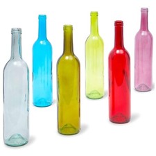Juvale Wine Bottles - Decorative Colored Glass Bottles - Flower Vases & Centerpi