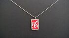 Coca-Cola Upcycled Red Glass Bottle Pendant Necklace Sterling Silver Snake Chain