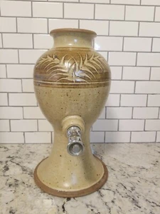 Signed Mid Century Studio Pottery Stoneware Water Jug Beverage Dispenser "Rare" - Picture 1 of 10