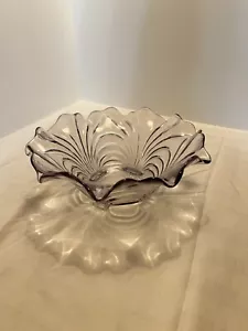 Cambridge Glass Caprice Bowl Ruffled Consol Footed ONE CHIPPED 4.5X12.5 vintage - Picture 1 of 7