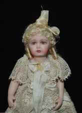 Cathy Hansen French Doll Artist Mignonette Miniature 3.25" All Bisque Nice Dress