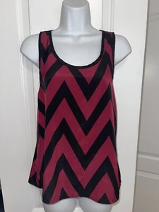 Charlotte Russe Juniors Small Burgundy & Black Chevron Sleeveless Polyester Top - Picture 1 of 11