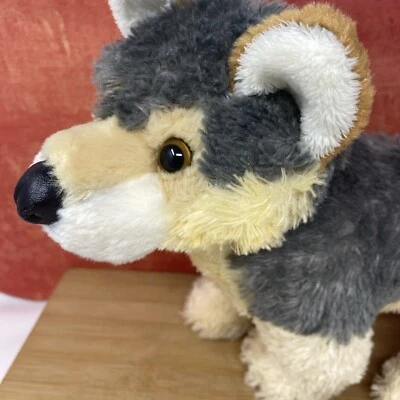 Aurora Husky Dog 10” Plush Gray Tan Wolf 2014 Standing White - Image 1 of 4