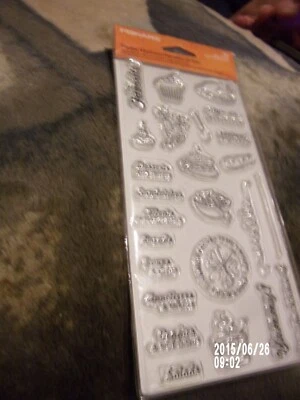 Fiskar - Juego de sellos transparentes - Receta Locura 25 sellos de goma transparente nuevos Foto 1 de 4