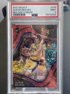2021 Panini Select Austin Reaves Red Disco Prizm/49 Rookie Karte Courtside PSA 9 - Bild 1 von 2