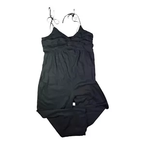 NWT Old Navy XL Tie-Shoulder Cropped Twist-Front Smocked Jumpsuit Black - Picture 1 of 10