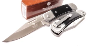 4.5" Wild Turkey Clip Point Blade Black Linerlock Hunting Folding Pocket Knife - Picture 1 of 3