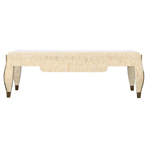 Enrique Garcel Faux Decorated and Brass Coffee Table, 1980s Cover