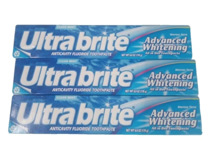  Nuevo Lote de 3 Pasta de Dientes Ultra Brite Blanqueamiento Avanzado Todo en Uno Como Nueva Foto 1 de 3