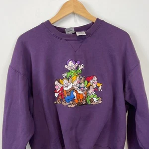 Vintage 90s Disney Store 7 Dwarfs Crewneck Sweatshirt Womens Size M Snow White - Picture 1 of 4
