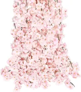 2Pcs 11.8 Ft Fake Spring Cherry Blossom Garlands Artificial Flower Vines Silk Ha - Picture 1 of 3