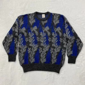 Vintage Grampa Sweater Mens M Medium Fuzzy Blue Gray Acrylic Wool Blend - Picture 1 of 12