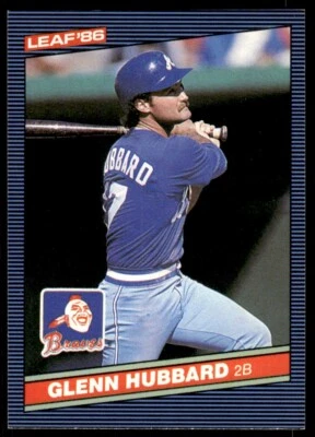 1986 Leaf Baseball Card Glenn Hubbard Atlanta Braves #71 - Image 1 of 2