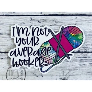 Cute funny knitting or crochet theme sticker | Weatherproof Car Decal  | Waterpr - Picture 1 of 5