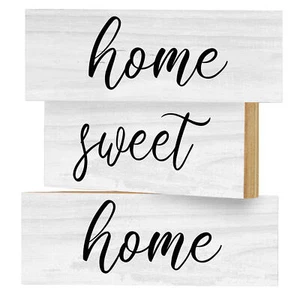JennyGems Home Sweet Home, Mini Wood Block Signs Set of 3, Housewarming Gifts - Picture 1 of 11