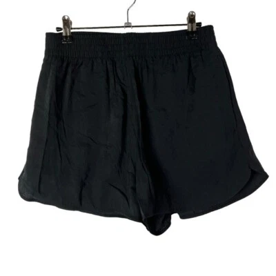 Pantalones Cortos H&M Negro Mezcla Modal Tirar Alto S Foto 1 de 4