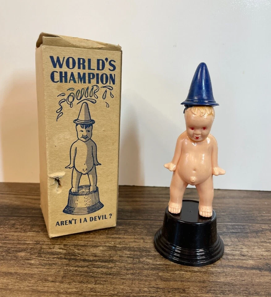 Vintage World's Champion Aren't I A Devil Baby Squirter Figure with Original Box - Image 1 of 4