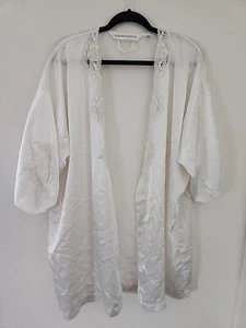 Womens Y2k Victoria Sectet White Lace Embroidered Robe Bridal Komono - Picture 1 of 10