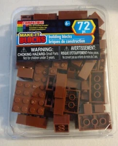 NEW Make It Blocks Brown Building Blocks - 72 pieces - Picture 1 of 2
