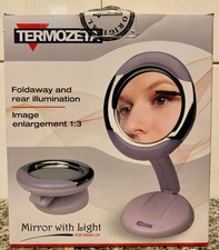 SPECCHIO ILLUMINATO DA TRUCCO TERMOZETA, con Ingrandimento e Pieghevole