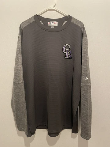 Colorado Rockies Majestic MLB ThermaBase LS Pullover Size Men’s XXL Gray Cover